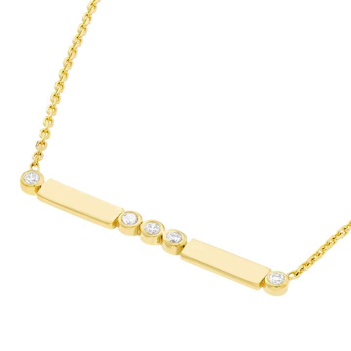 Diamond Bezels and Bars Adjustable Necklace