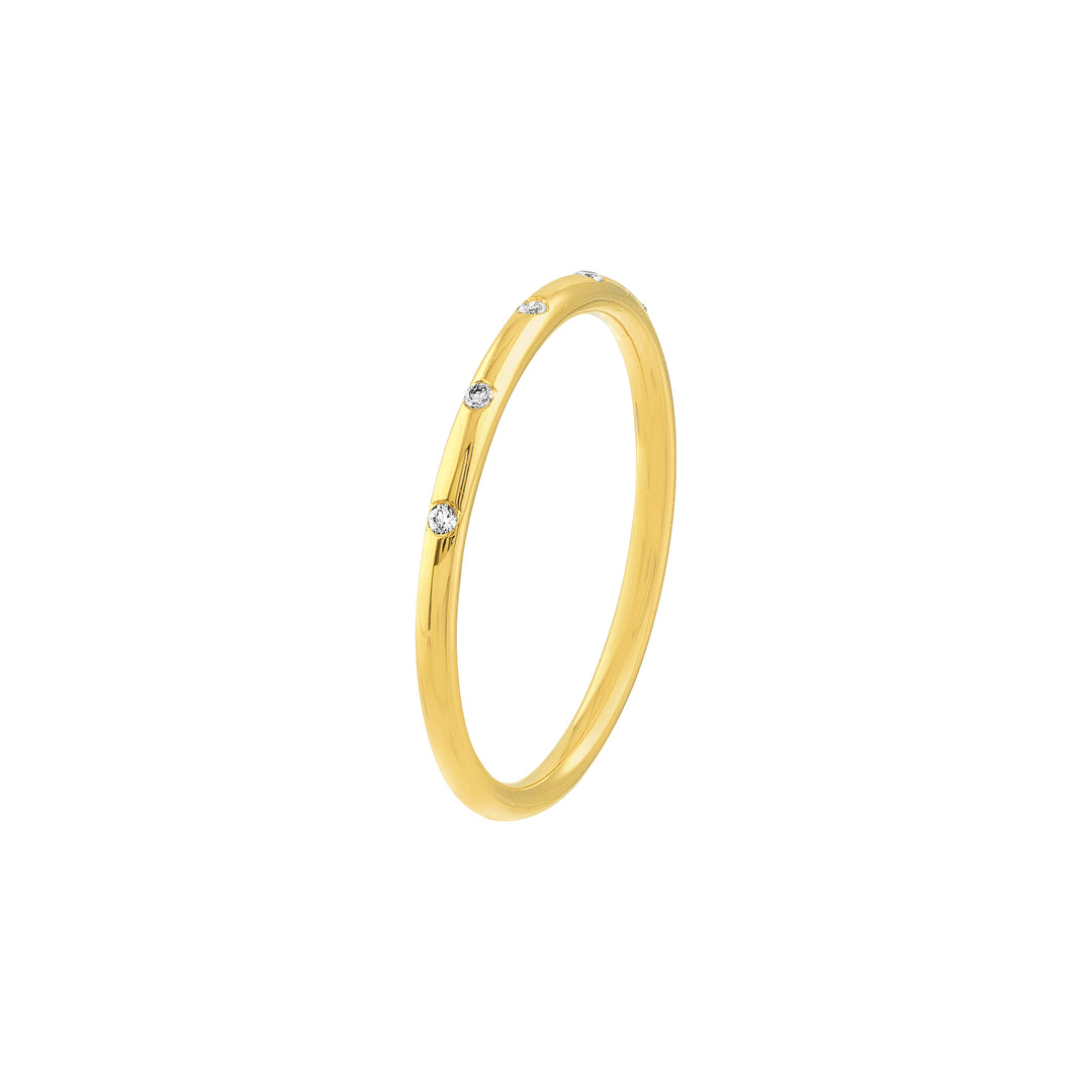 Diamond Stations Thin Band Ring