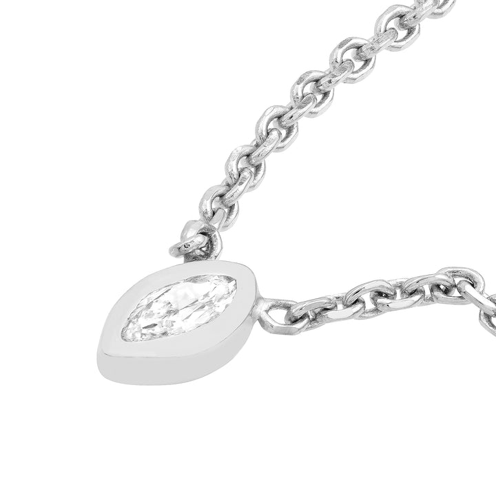 Mini Marquise Diamond Bezel Drop Necklace