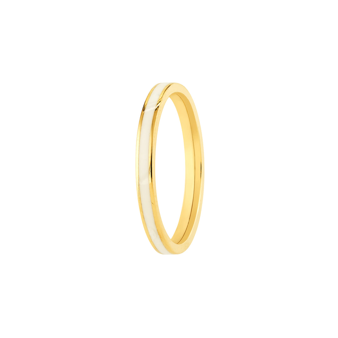 White Enamel Band Ring