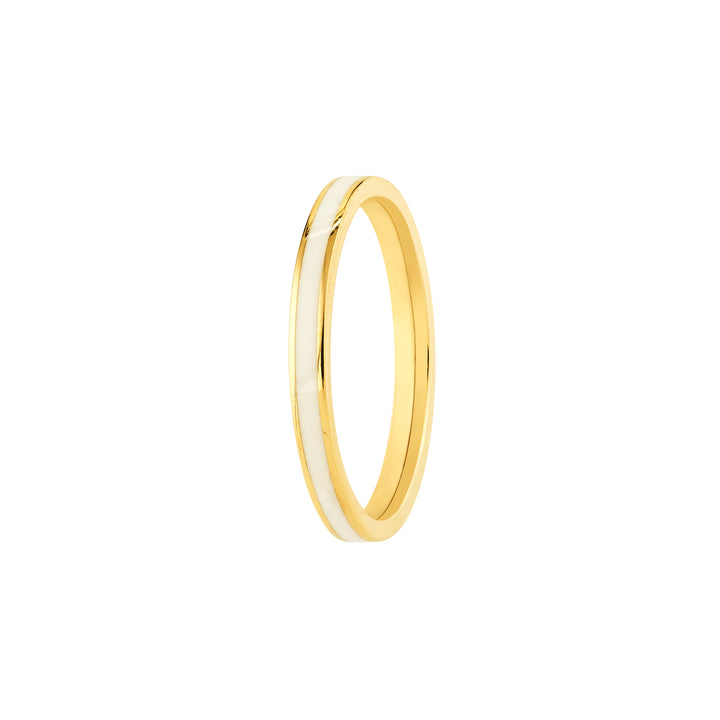 White Enamel Band Ring