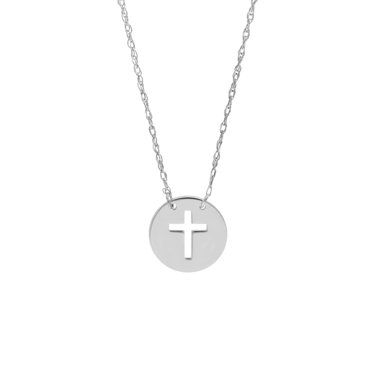 So You Cross Cutout Mini Disc Adj Necklace