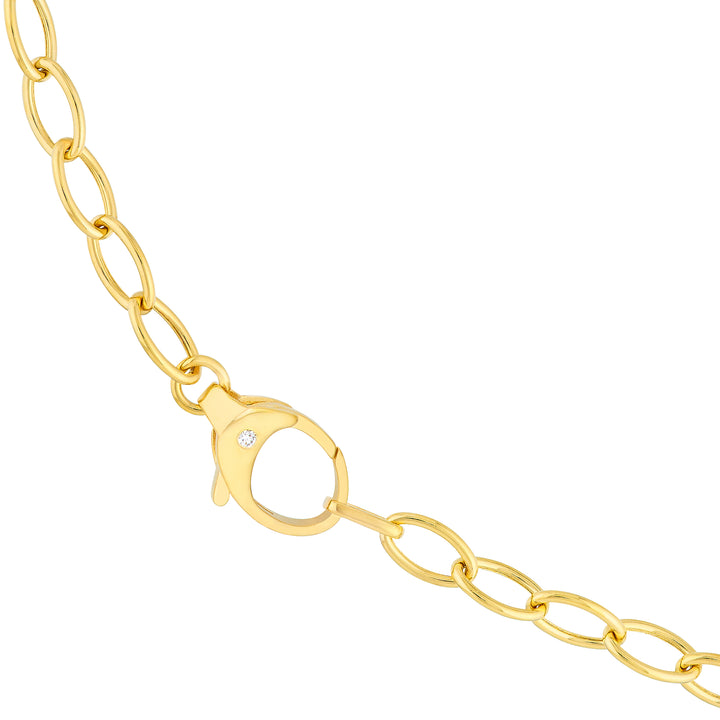 Diamond Pear Lock Oval Link Chain