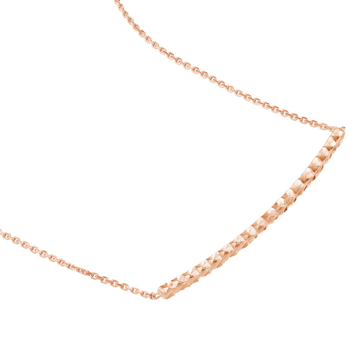 Diamond-Cut Curved Bar Adjustable Necklace