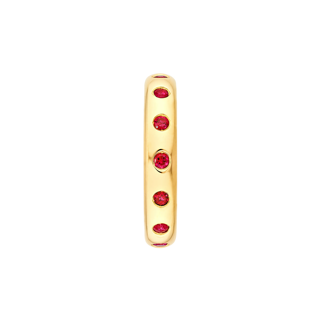 3/4tcw Round Ruby Straight Band Ring