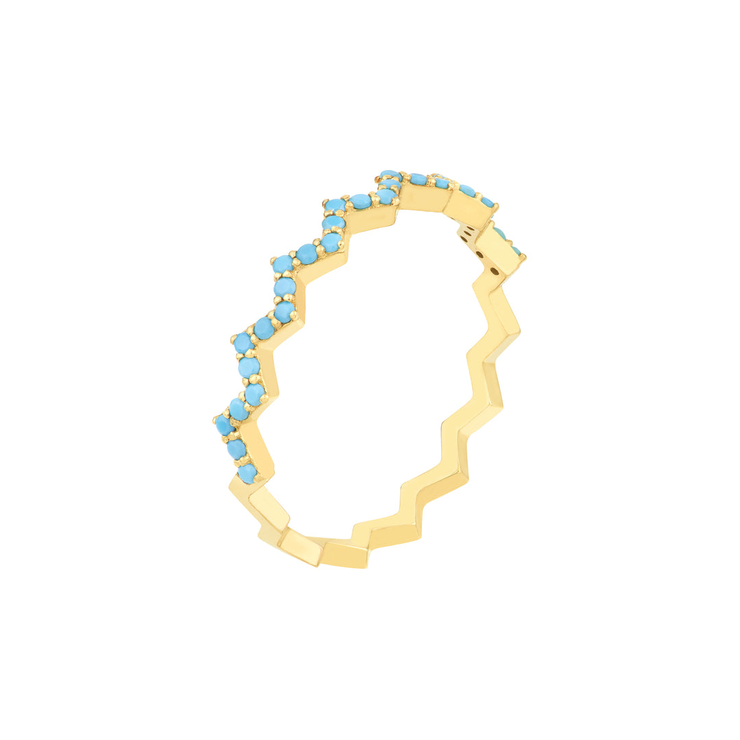 Lt.Turquoise Stone Zig Zag Ring