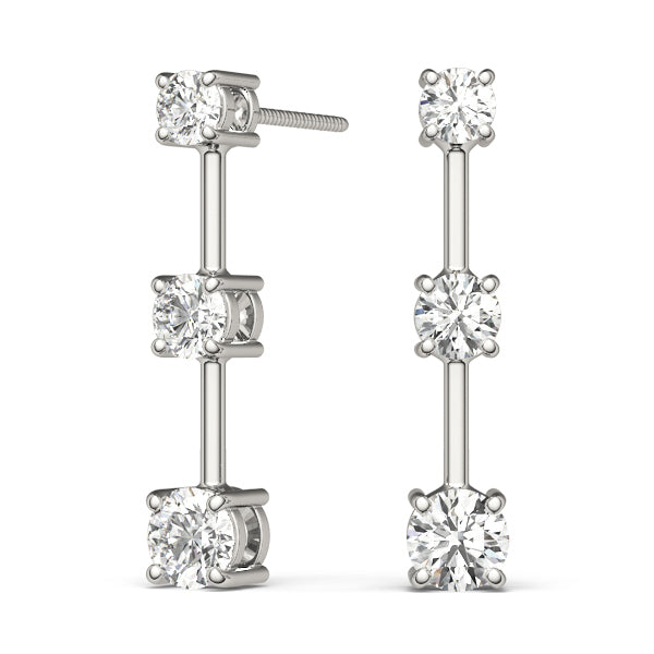 Three Stone Diamond Earring