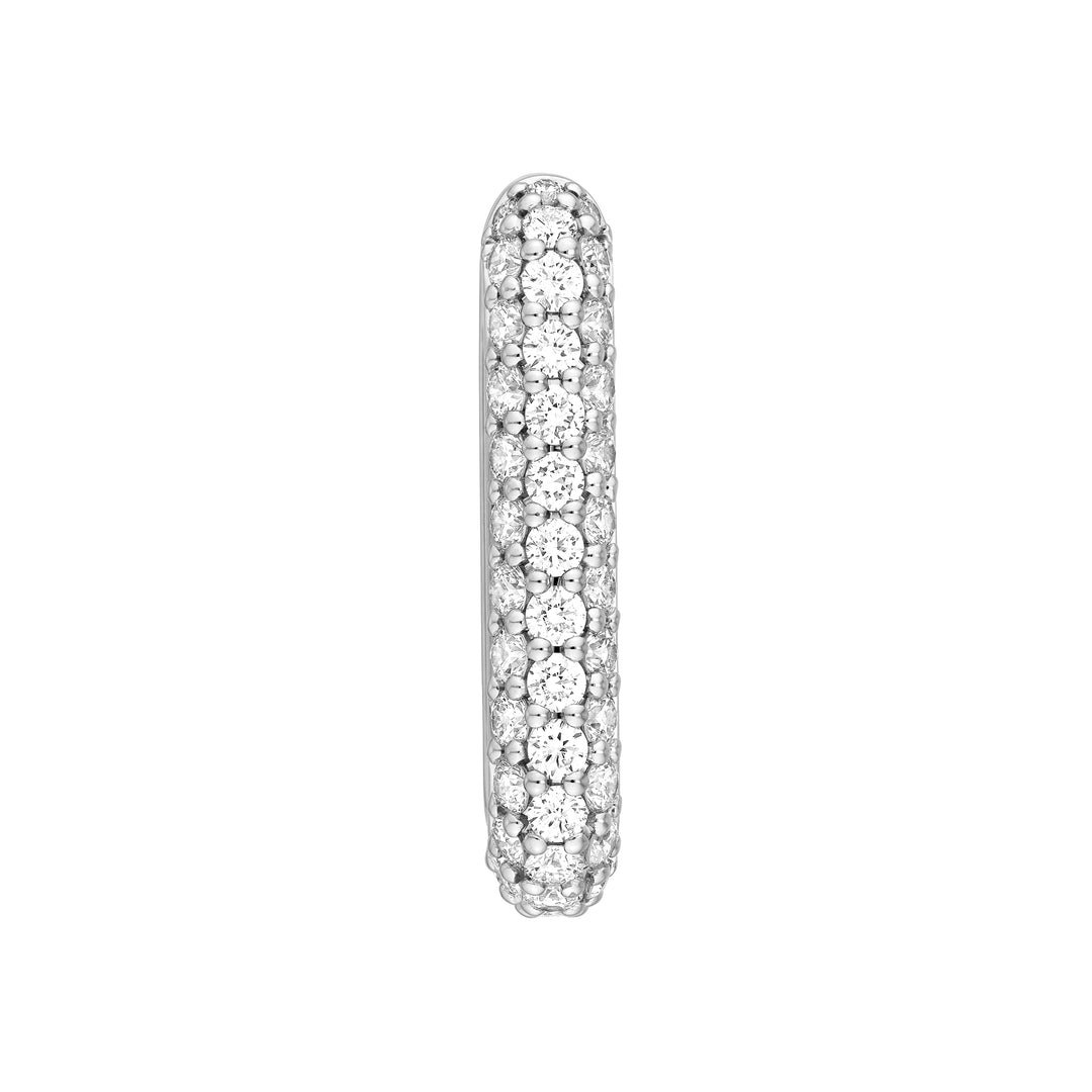 3 Row Pave Diamond Paper Clip Earrings (1-3/8tcw)