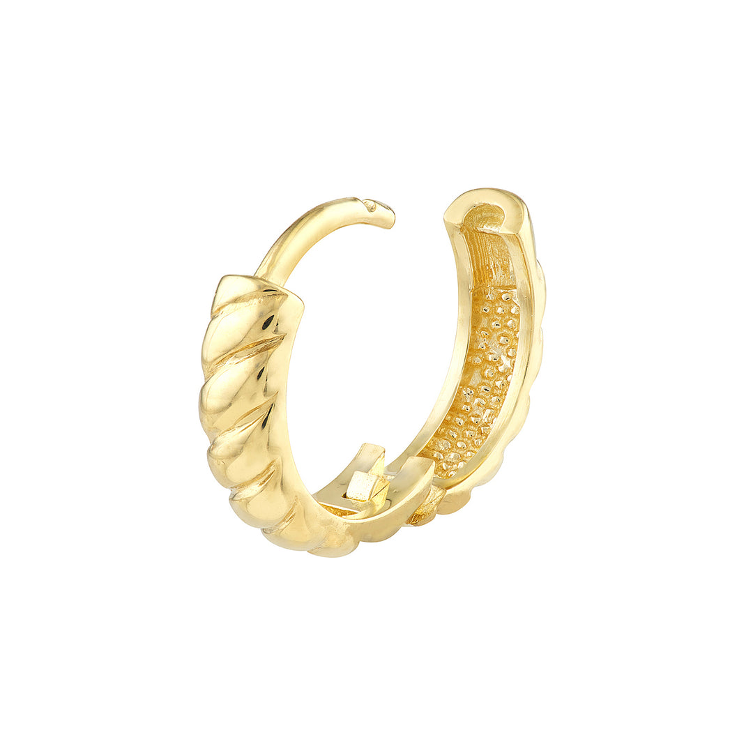 Medium Ribbed Polished Hoops