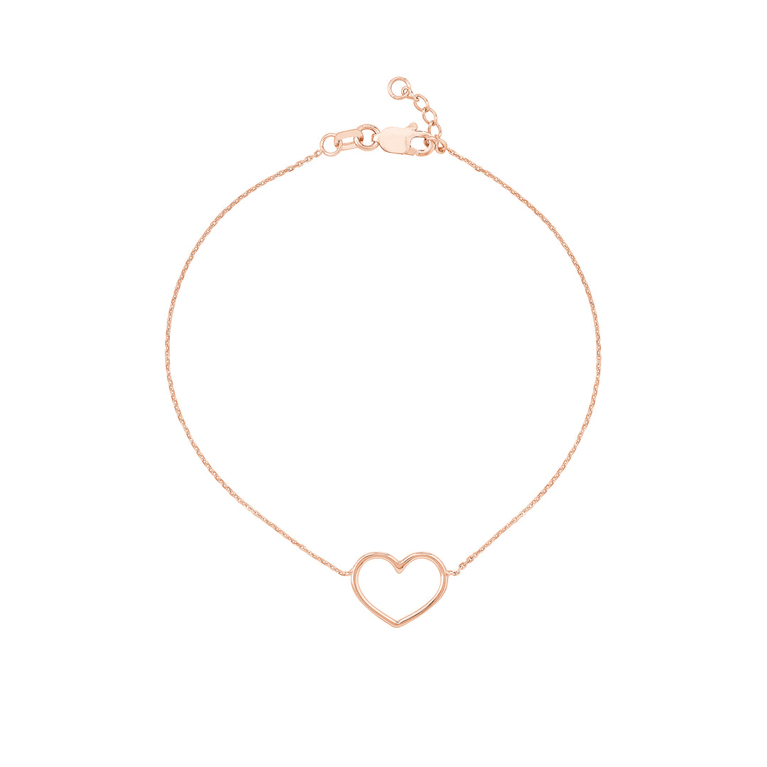 Open Wire Heart Adjustable Bracelet