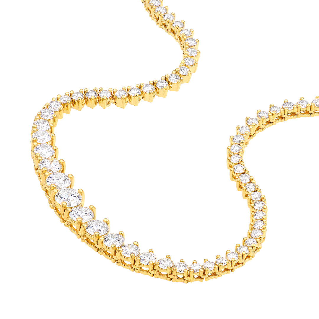 Diamond Graduated Half Tennis Necklace (3tcw)