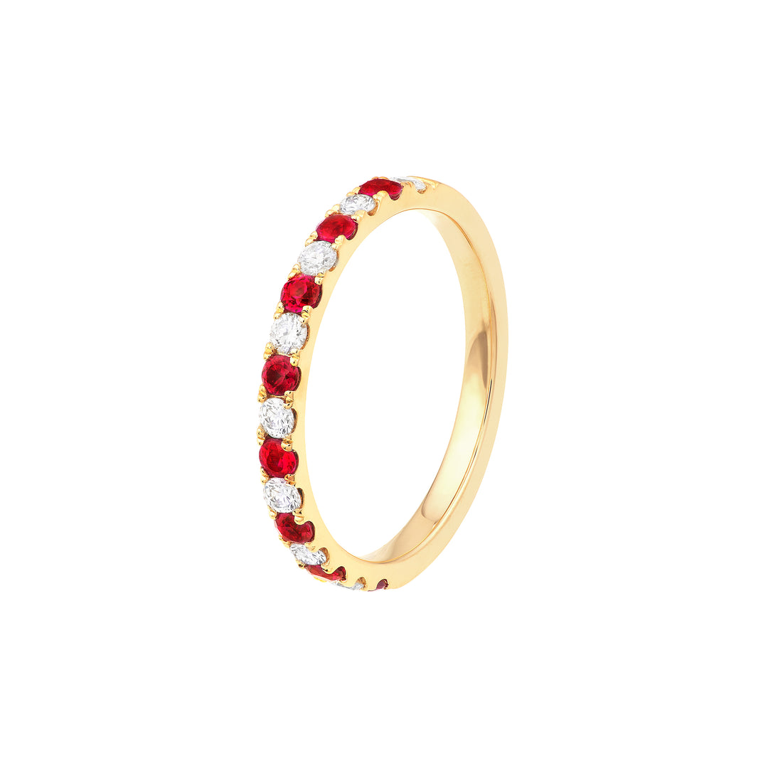 Ruby & Diamond Stackable Band