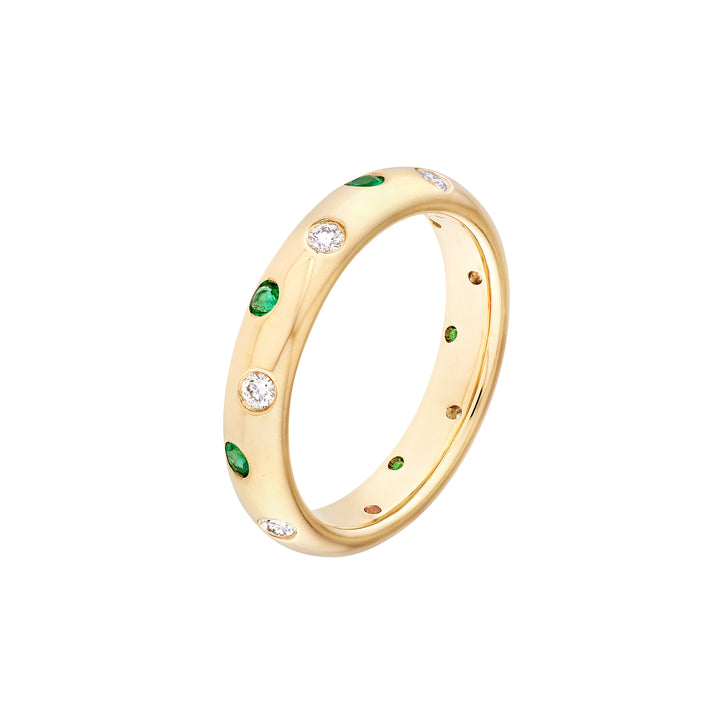 Staggered Emerald & Diamond Ring