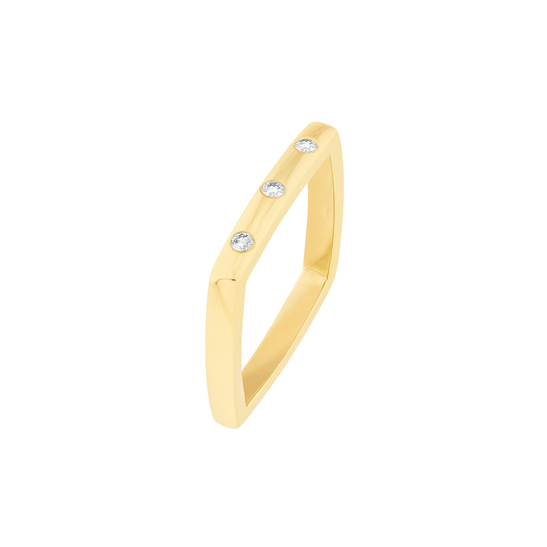 Bold Diamond Square Band Ring