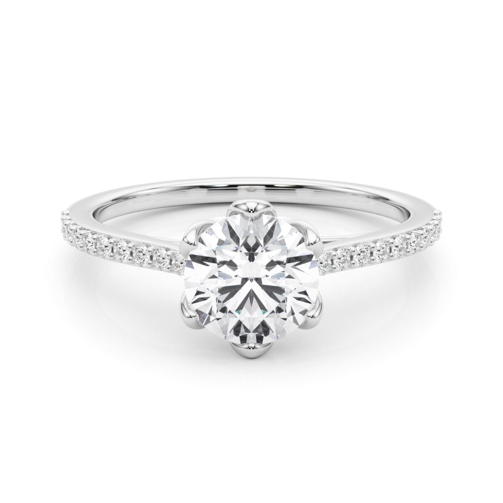 Single Row Diamond Engagement Ring