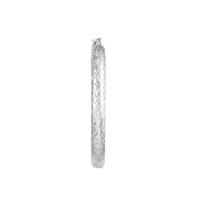 3mm x 30mm Diamond-Cut Hoop Earrings