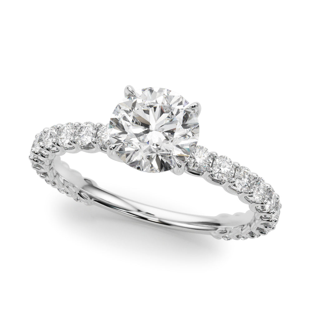 Single Row Diamond Engagement Ring