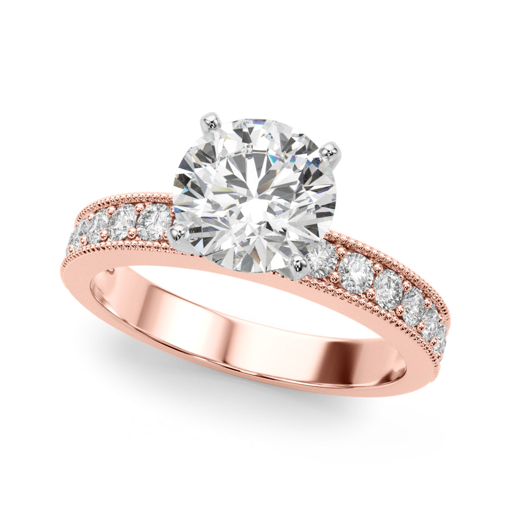 Single Row Diamond Engagement Ring