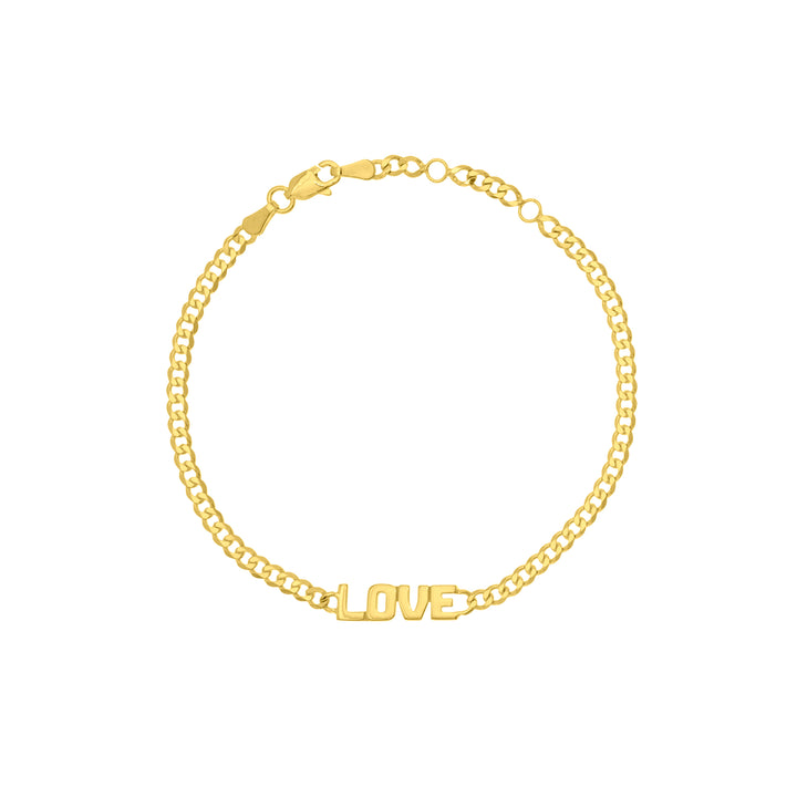 Love on Curb Chain Adjustable Bracelet