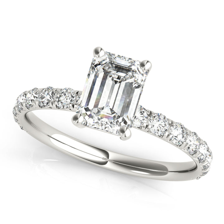 Single Row Diamond Engagement Ring