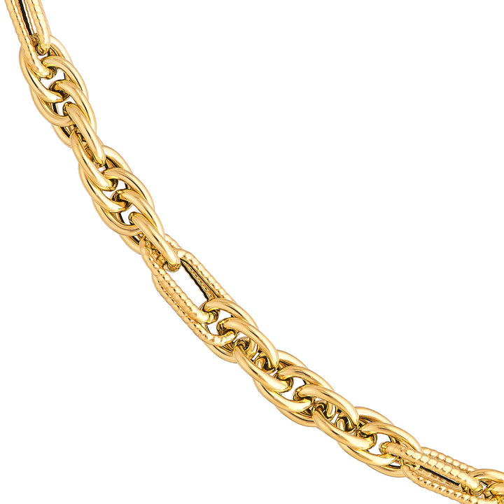 Polished Textured (2+1) Link Chain