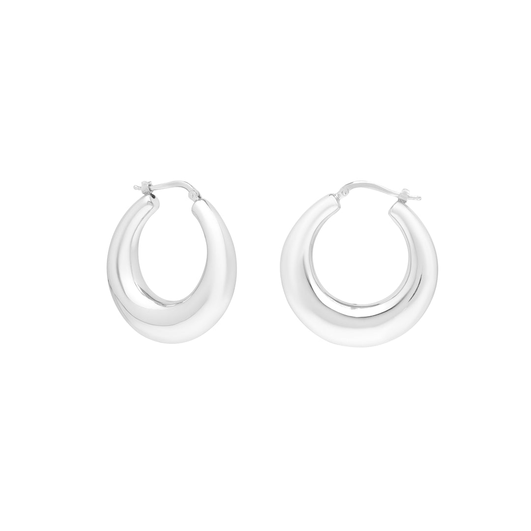 Silver Medium Graduated Hoops