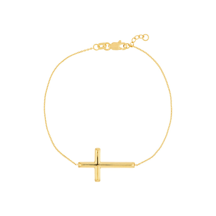 Large Sideways Cross on Chain Bracelet