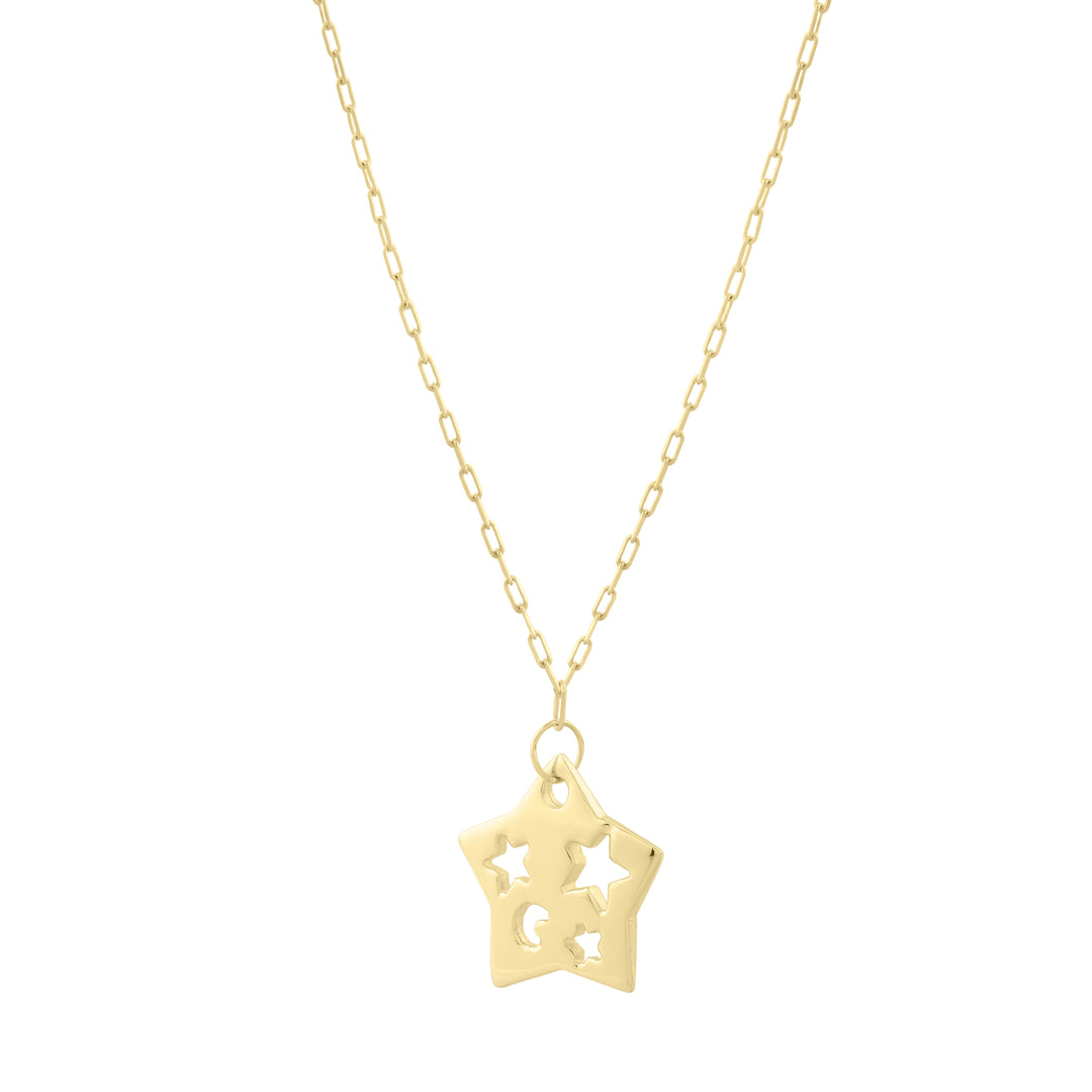 14K Cutout Star Pendant