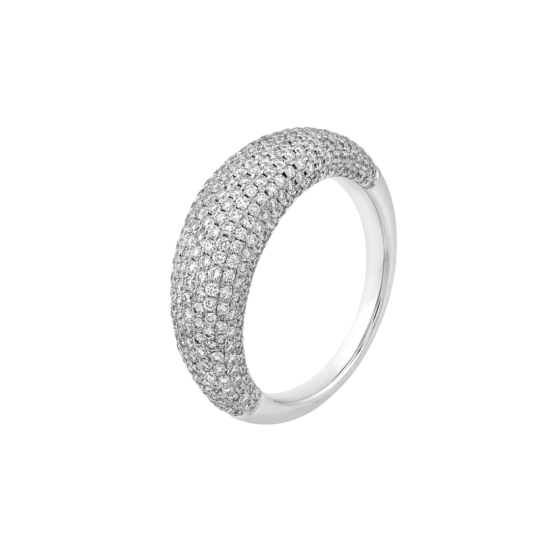 Diamond Pave Dome Ring (White Gold)