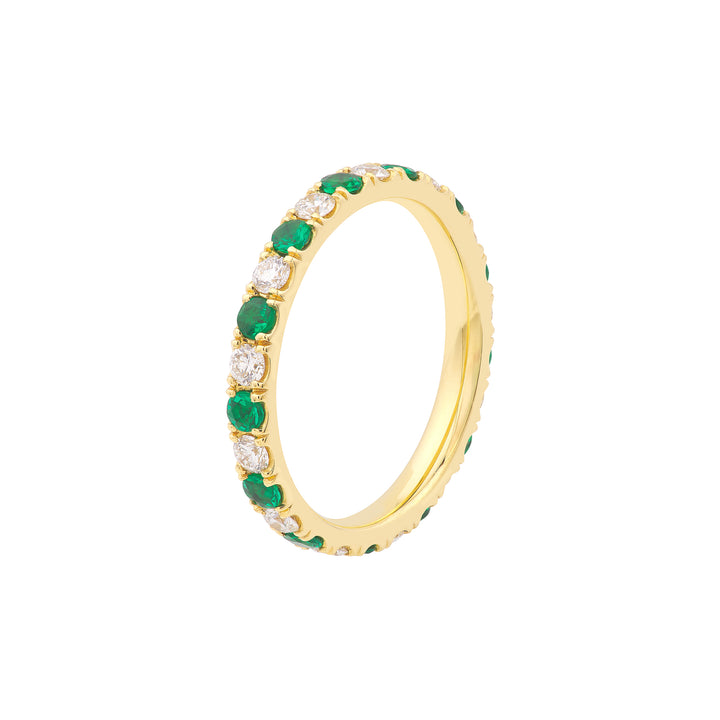 Emerald & Diamond Eternity Band (1/2tcw)