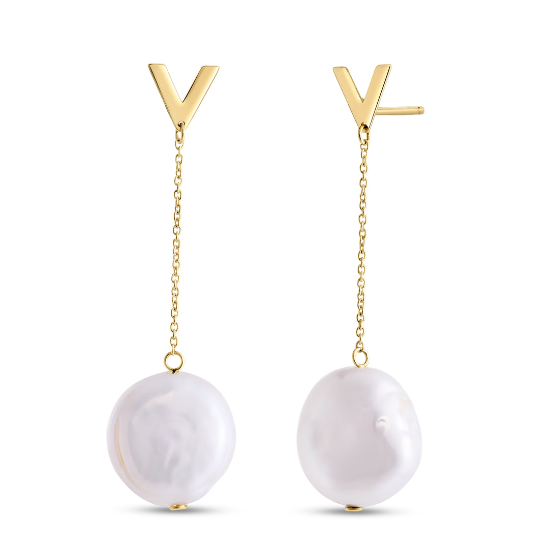 14K Tesoro Pearl Drop Earrings