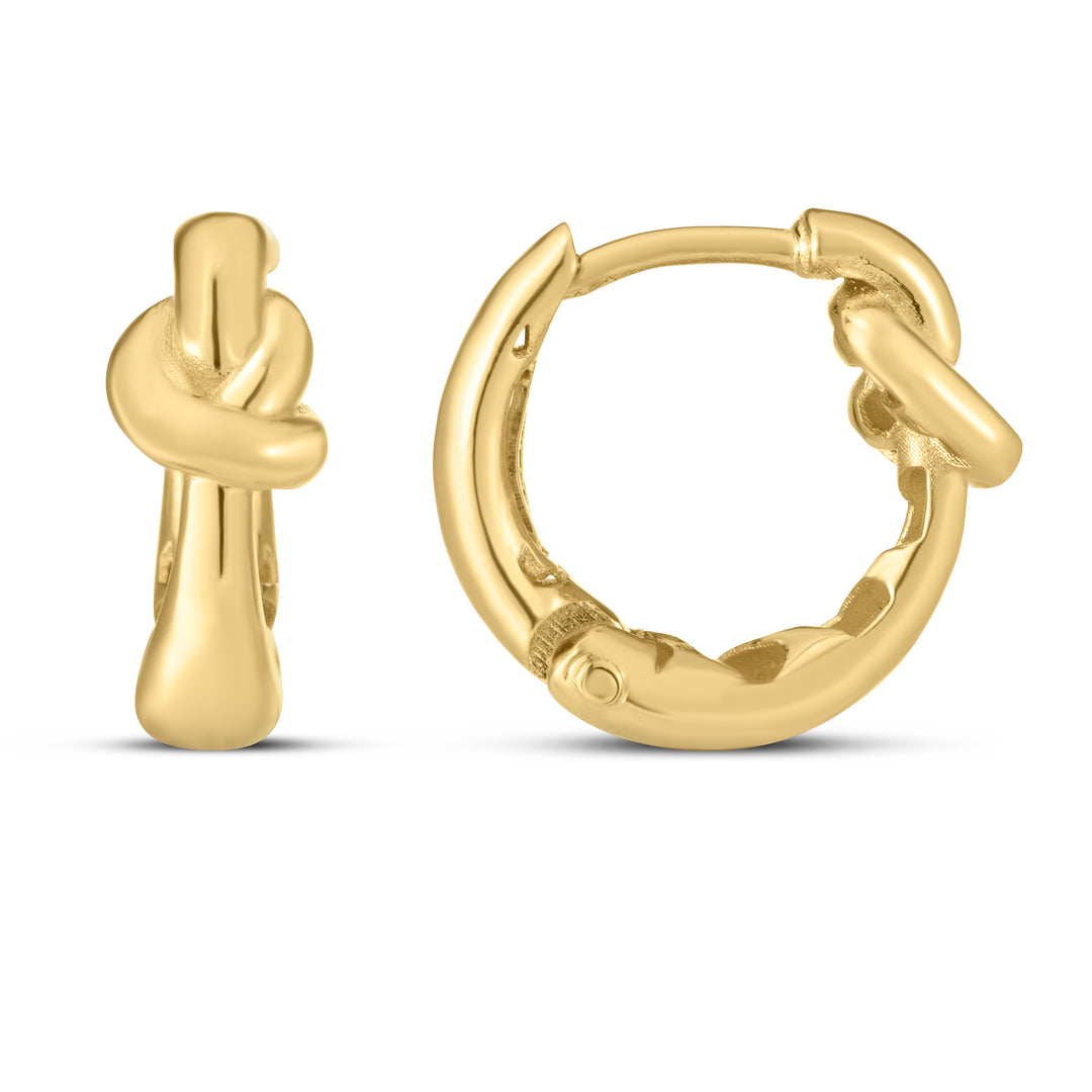 14K Gold Loveknot Hoops