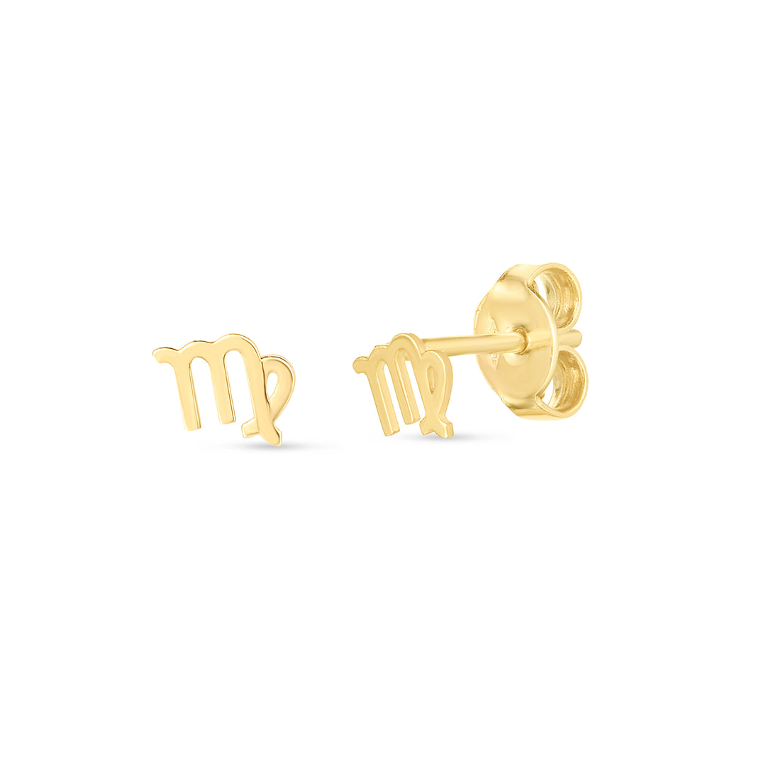 14K Gold Virgo Studs