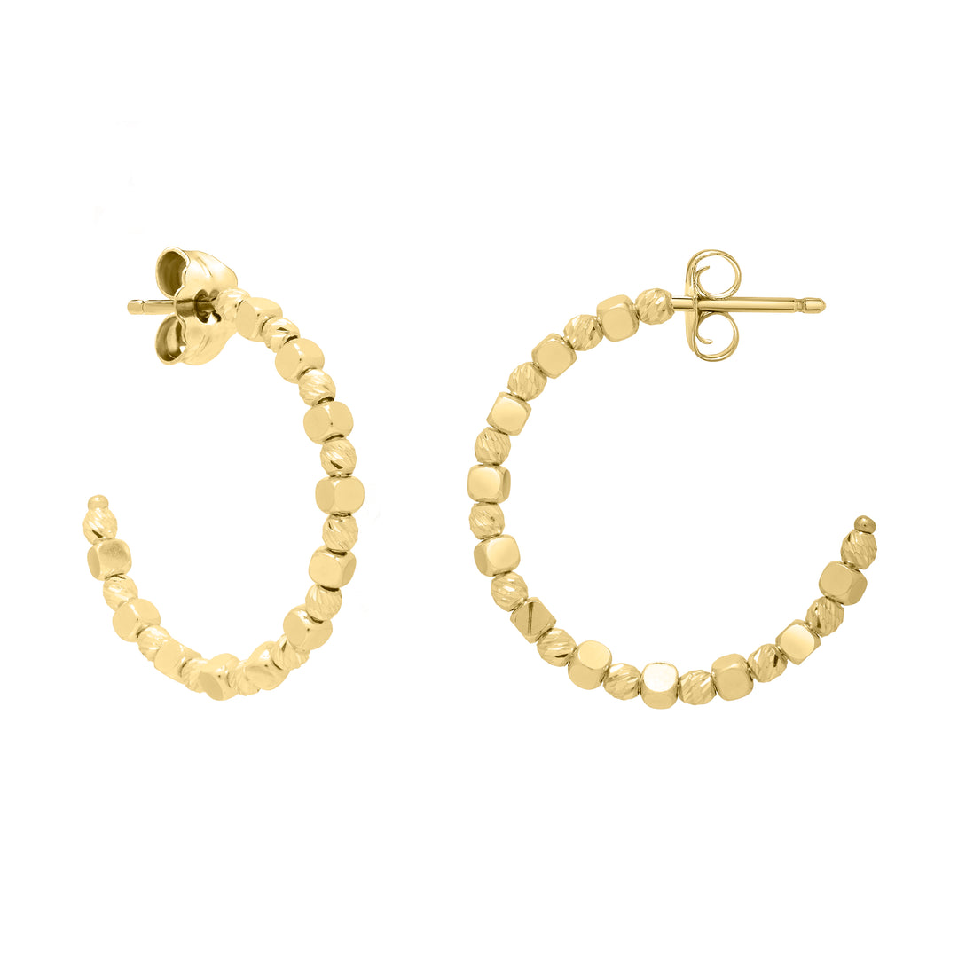 14K Pebble C Hoops