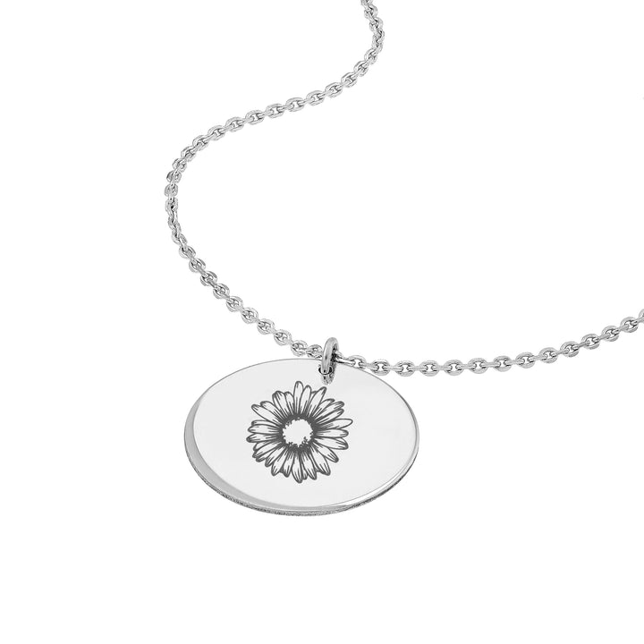 Engravable Disc Pendant Necklace