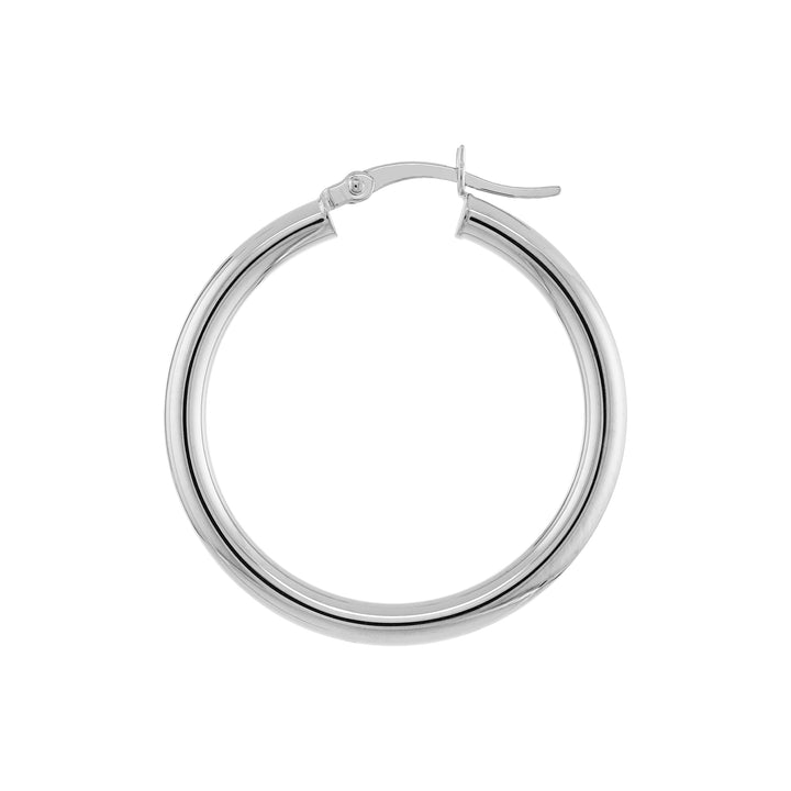 3mm x 30mm Polished Hoop Earrings