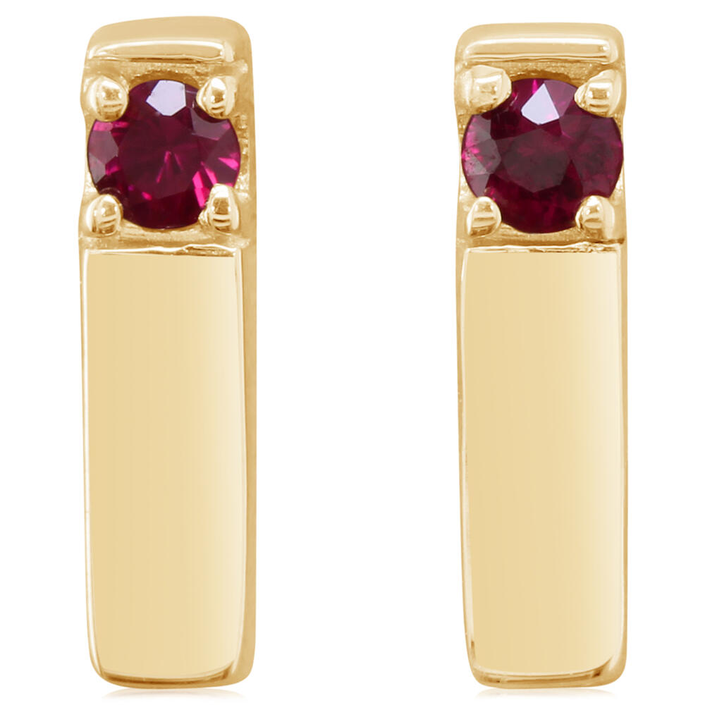 14K Yellow Gold Ruby Earrings