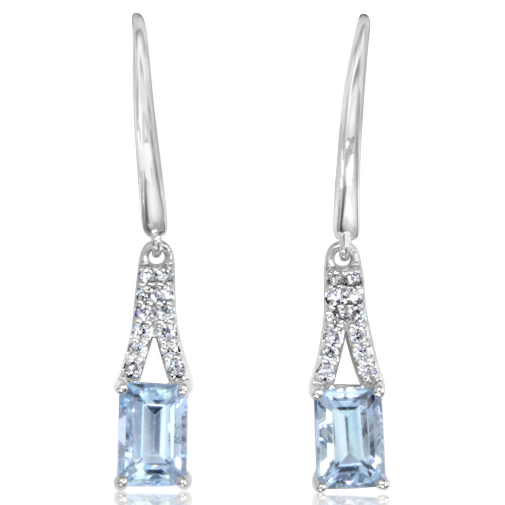 14K White Gold London Blue Topaz/Diamond Earrings