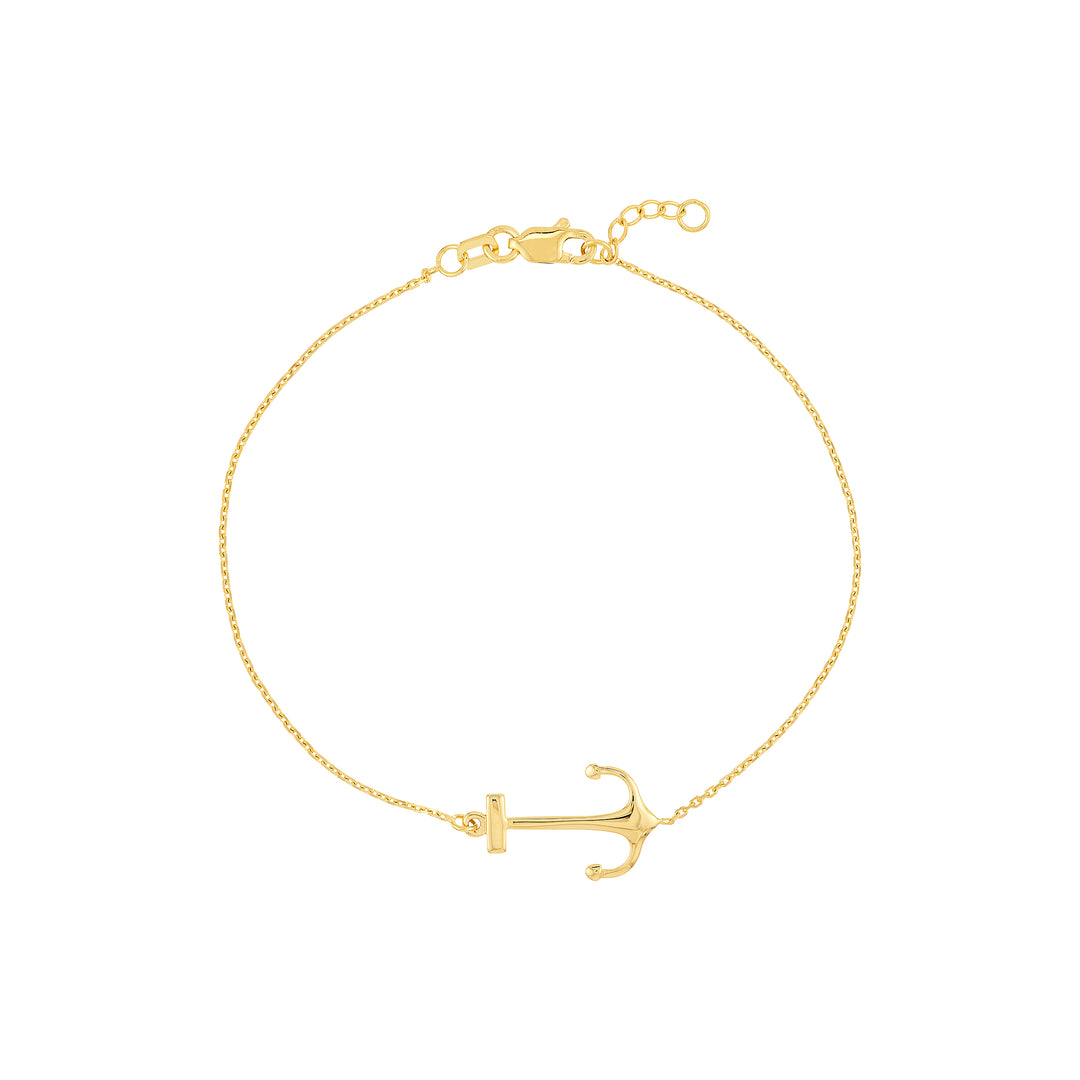 Sideways Anchor Adjustable Bracelet