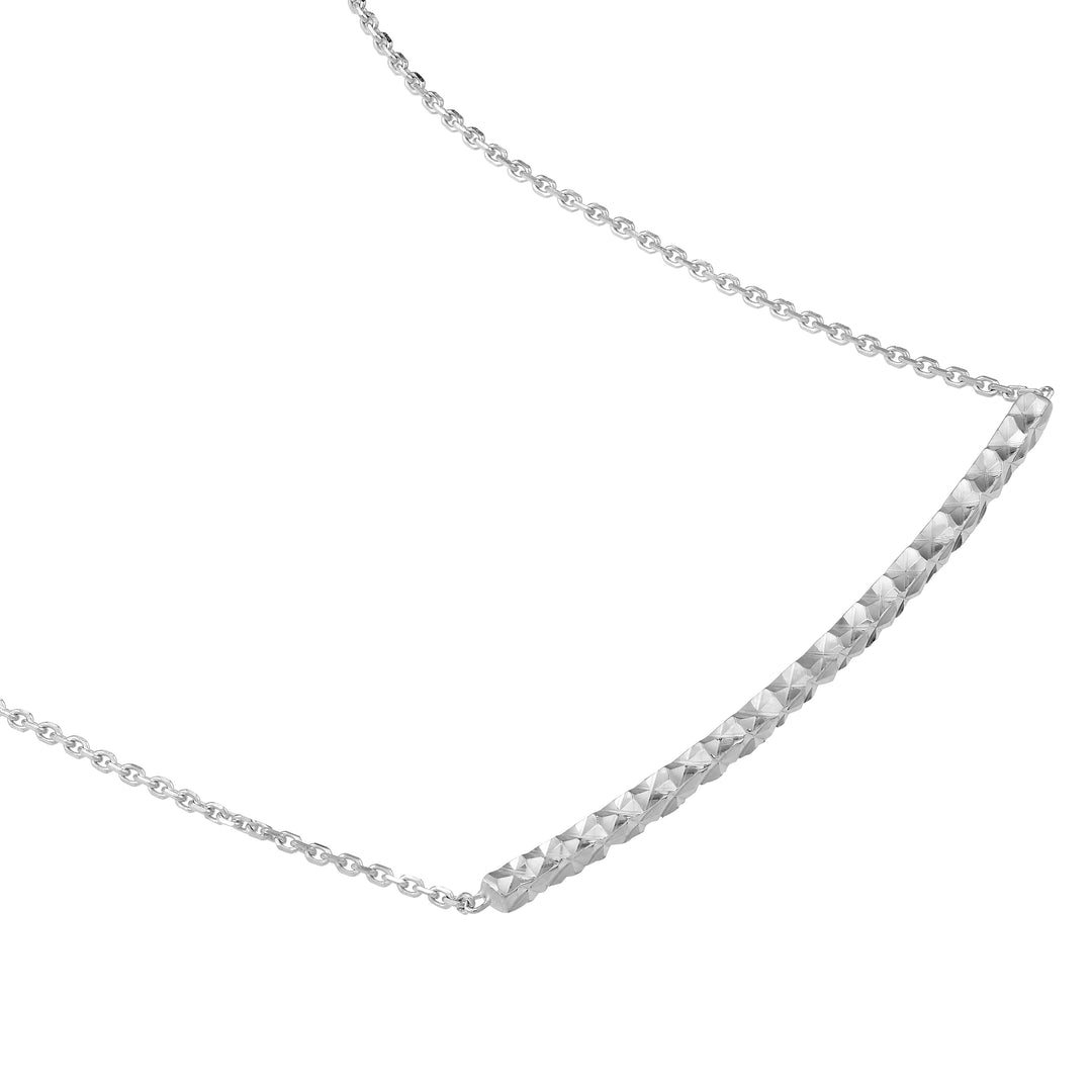 Diamond-Cut Curved Bar Adjustable Necklace