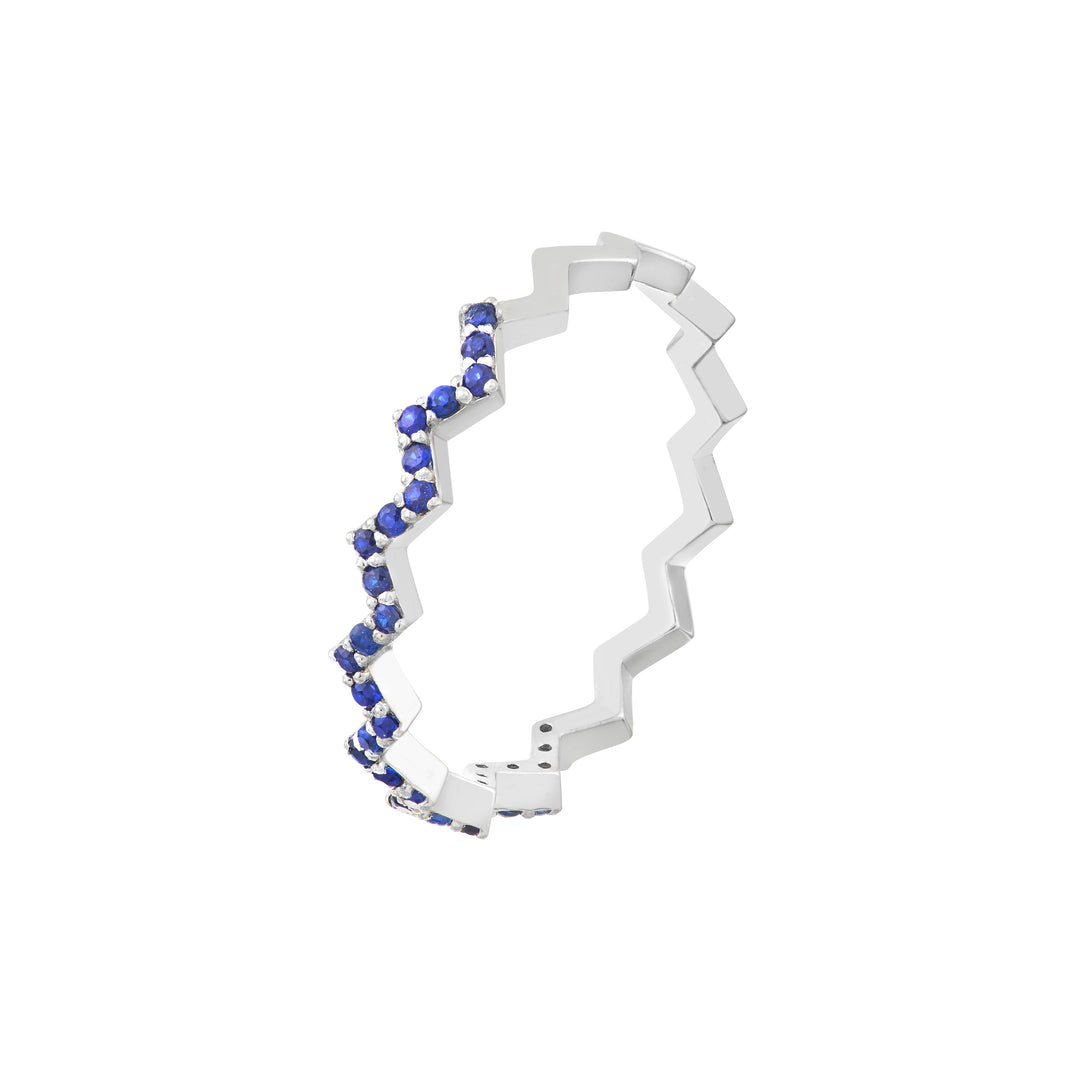 Sapphire Stones Zig Zag Ring