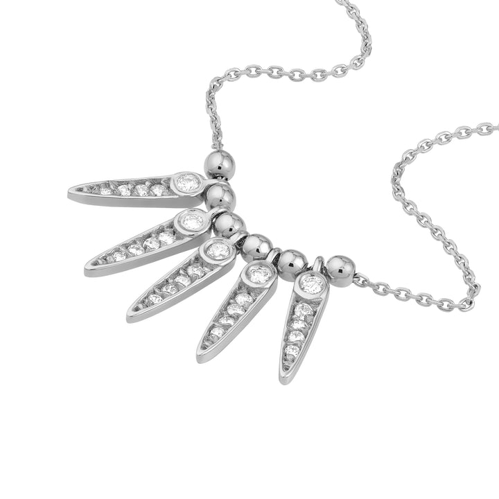 Mini Bezel Spike Drop and Bead Necklace