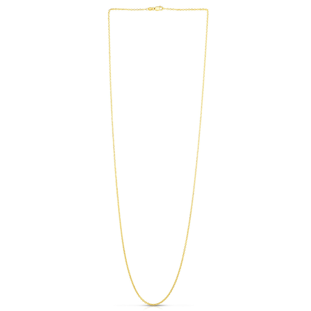 18K Gold 1.4mm Diamond Cut Cable Chain