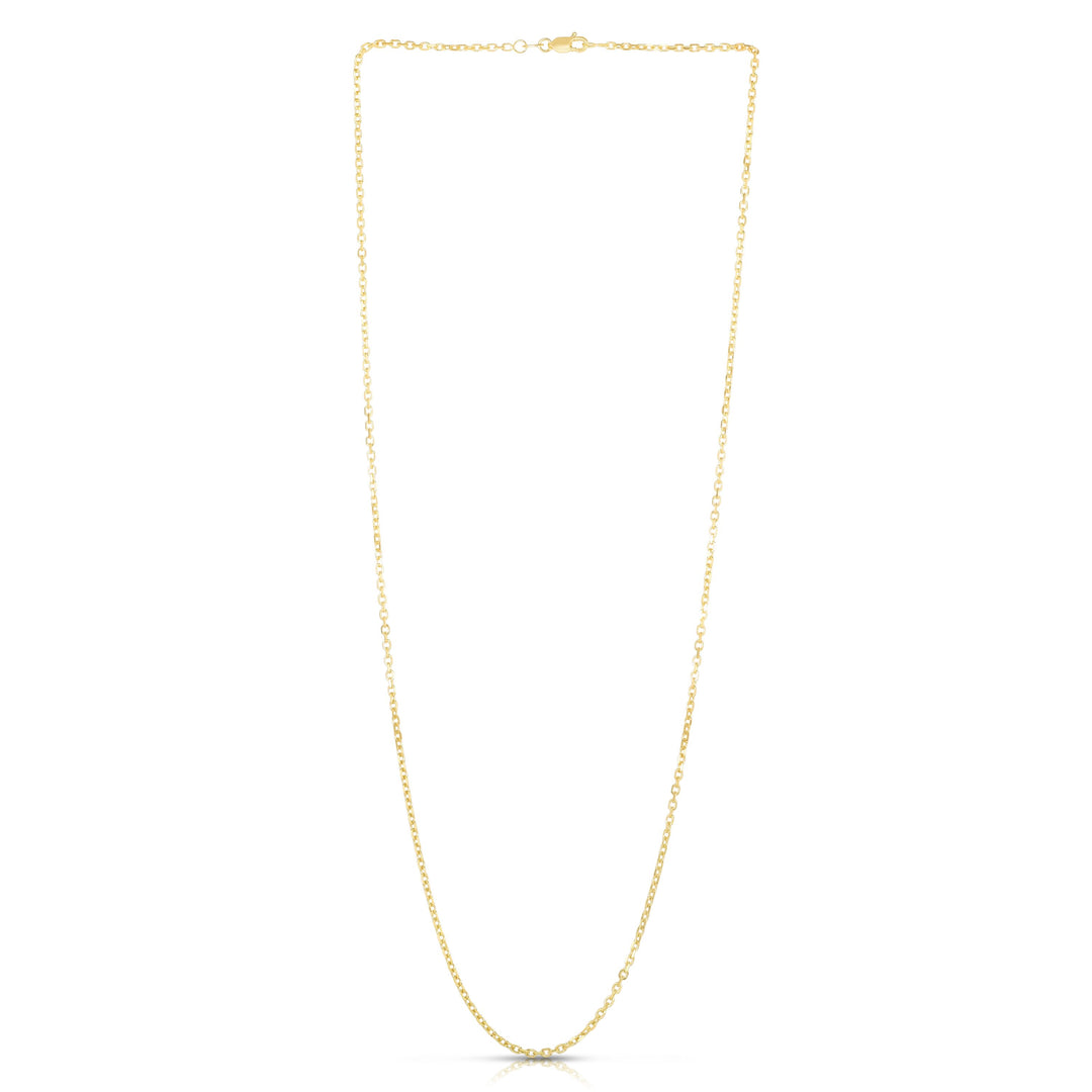 18K Gold 1.9mm Diamond Cut Cable Chain