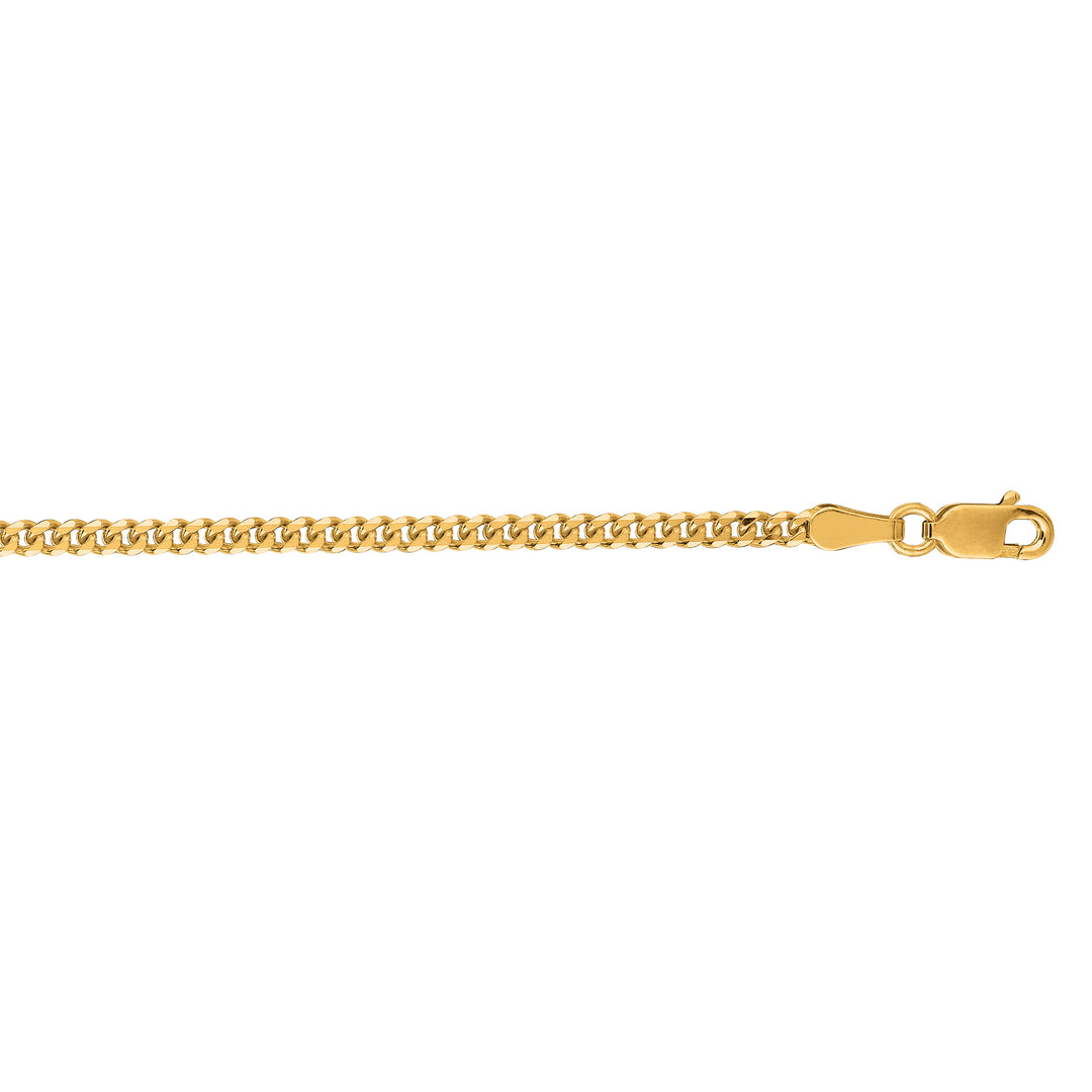 18K Gold 2.2mm Gourmette Chain