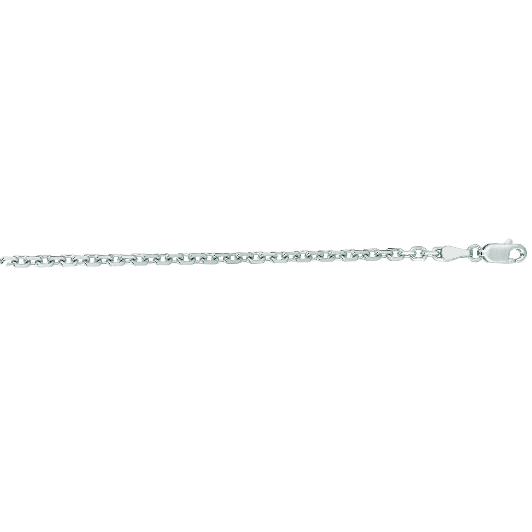 18K Gold 2.6mm Diamond Cut Cable Chain