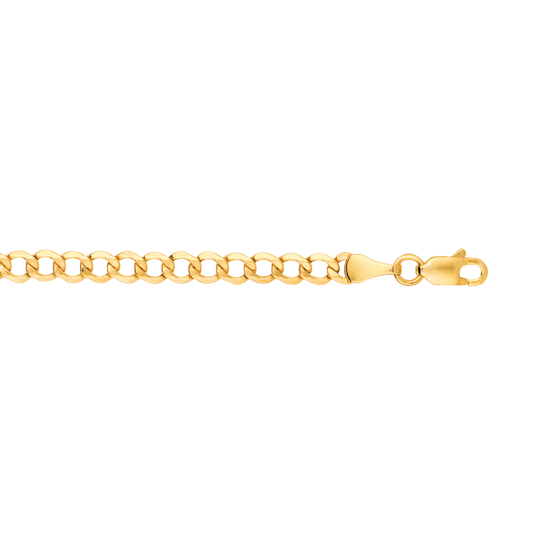 14K Gold 7"" 4.4mm Lite Curb Chain