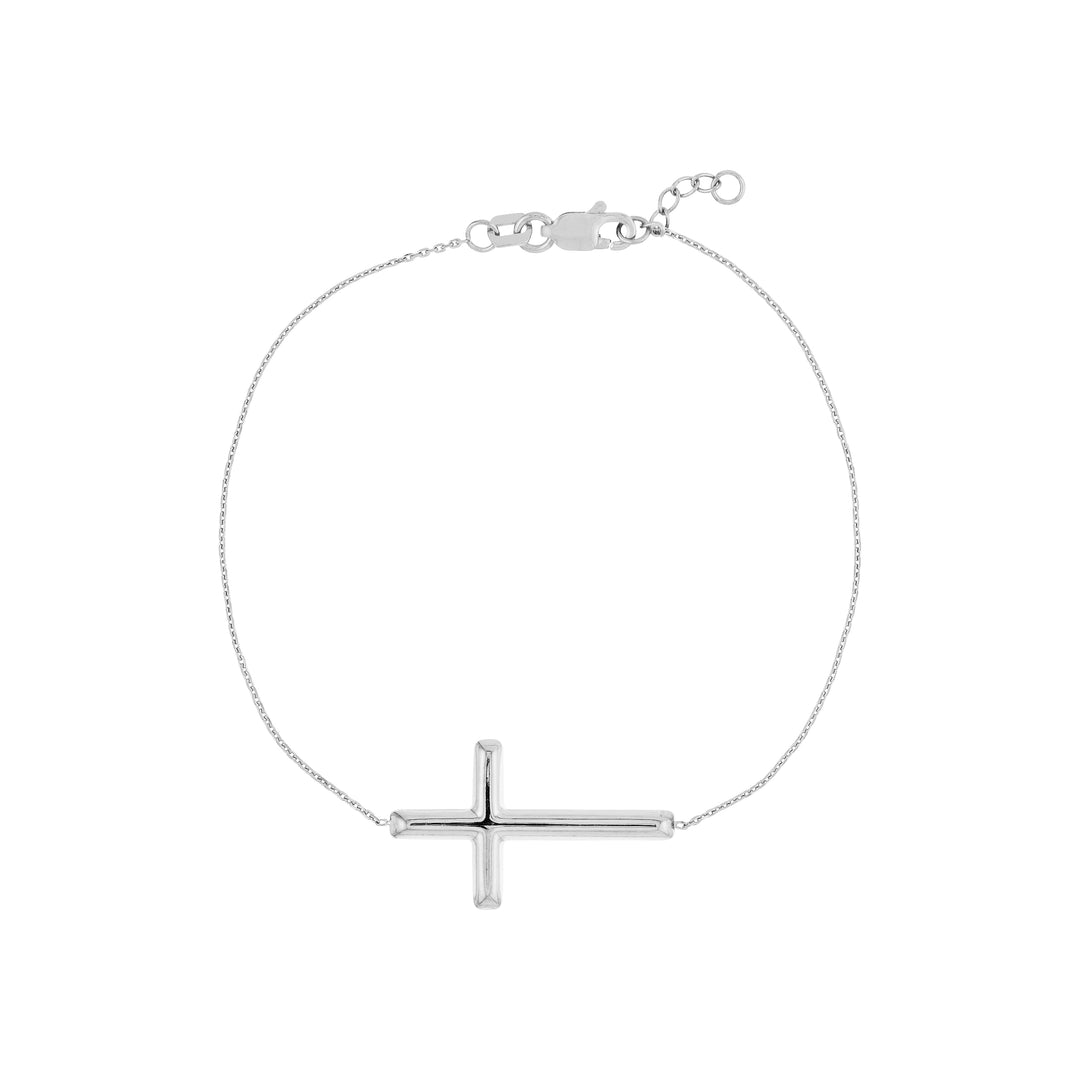 Large Sideways Cross on Chain Bracelet