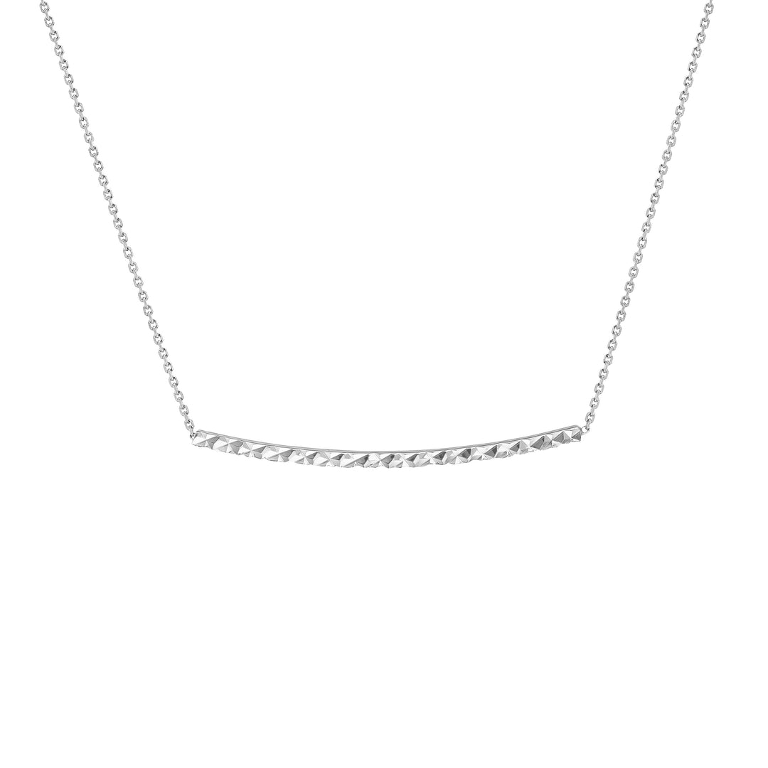 Diamond-Cut Curved Bar Adjustable Necklace