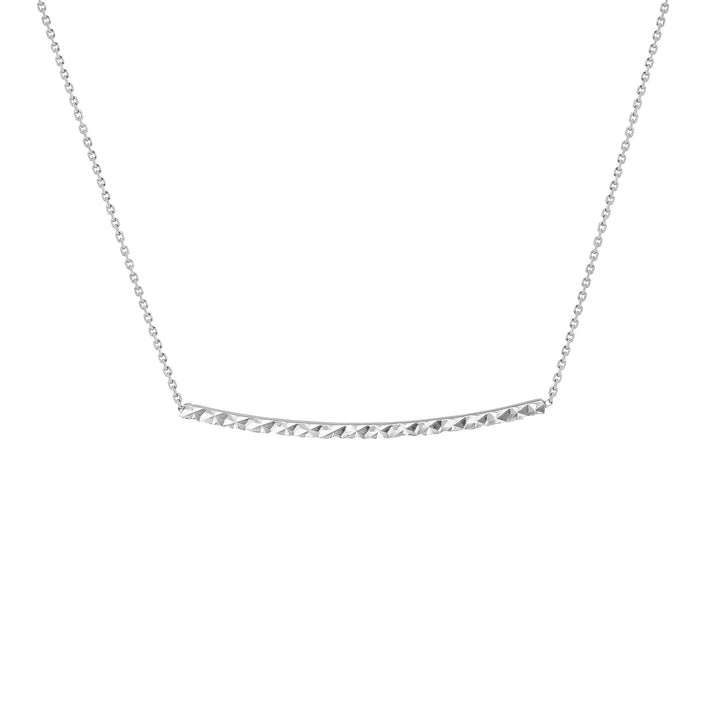 Diamond-Cut Curved Bar Adjustable Necklace